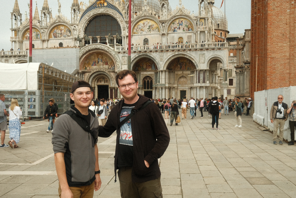 Nick & Tim in front of the Basilica di San Marco