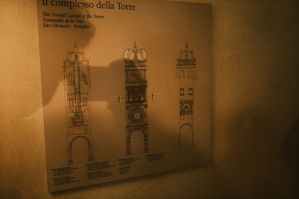 Diagram of the mechanisms of the clock tower