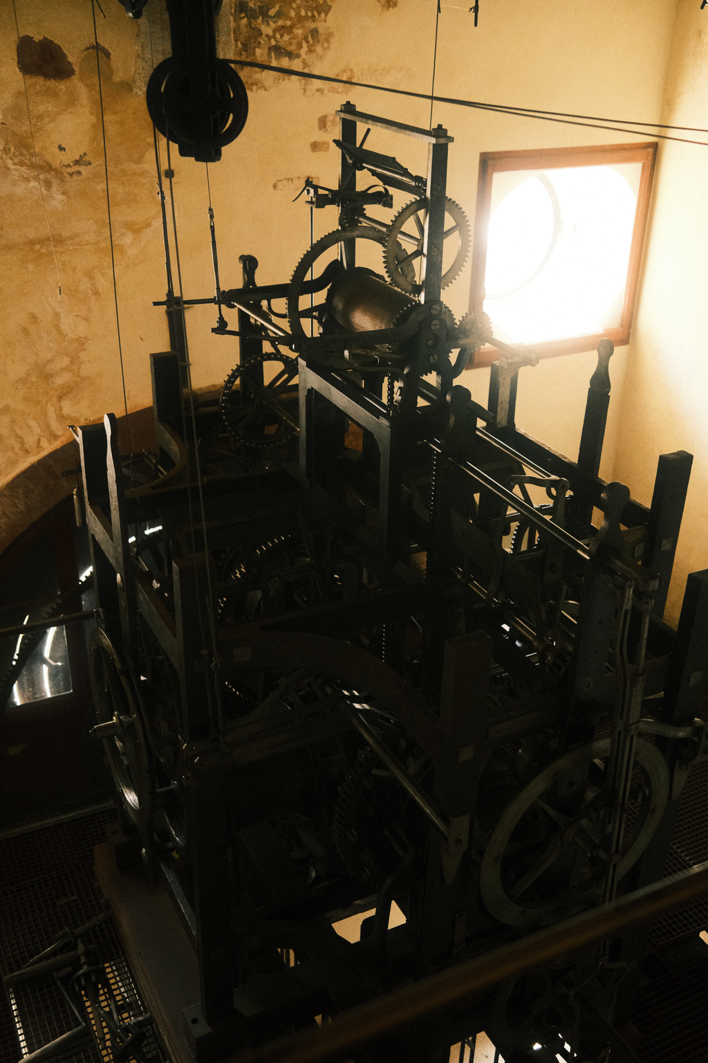 The actual cogs of the mechanism of the clock tower