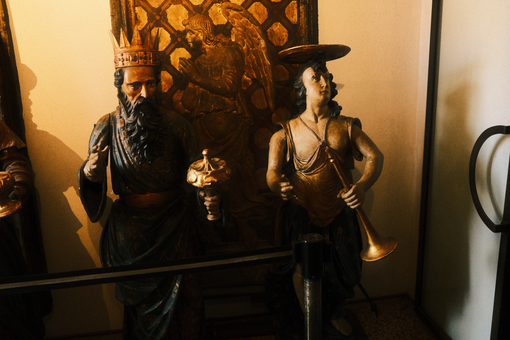 2 of the statues used in the procession march of the clock tower