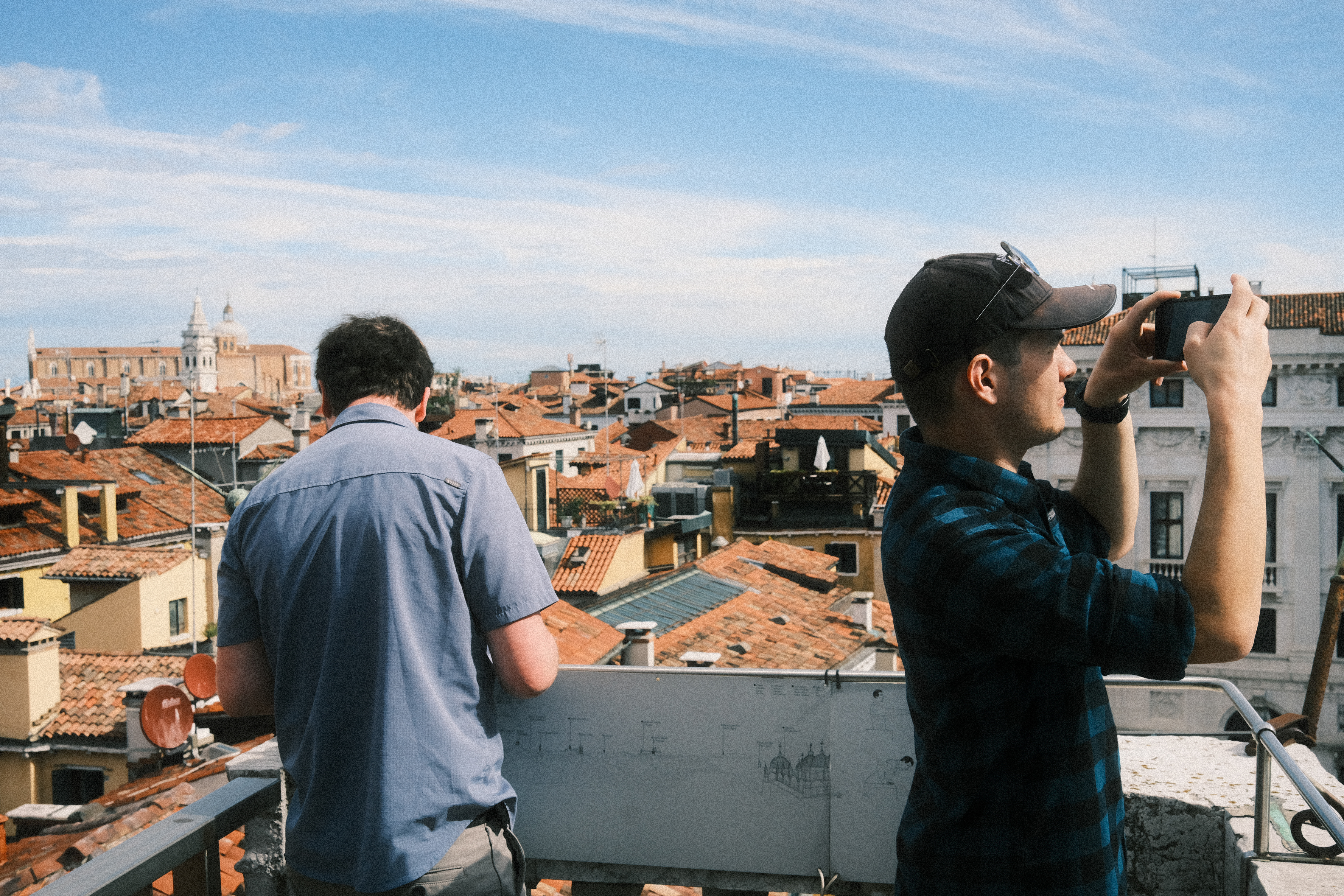 Nick & Tim taking pictures from the balconies of the clock tower