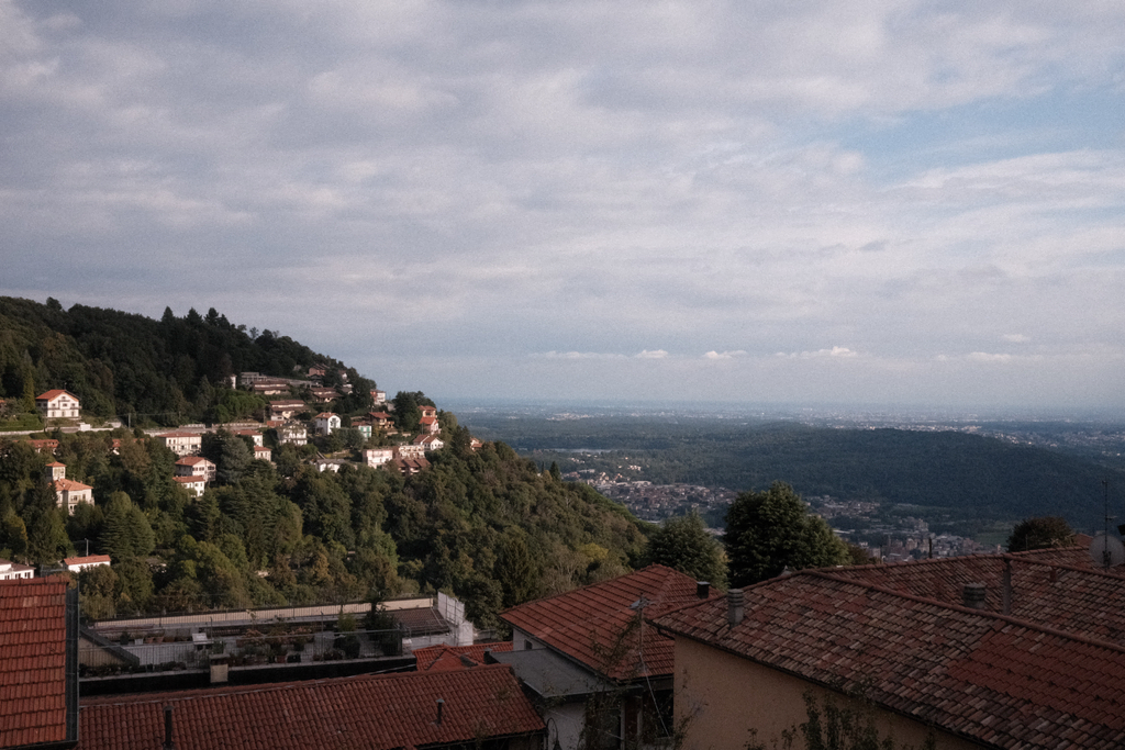 Homes built atop the hills of Brunate