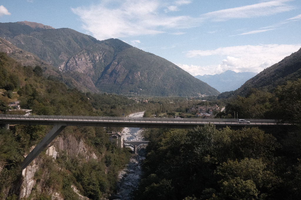 A bridge overlooking the river that would form the steep valley we traveled through