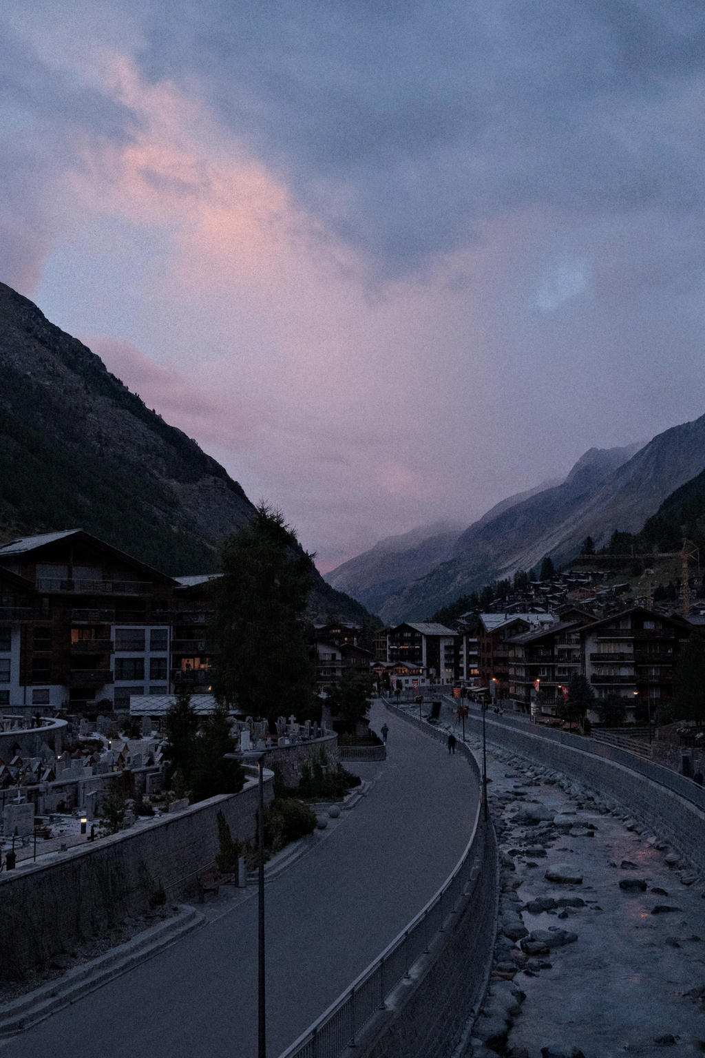 Sunset over the Zermatt valley