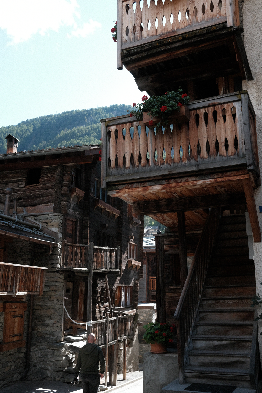 Older wooden balconies near Z'Alt Hichi