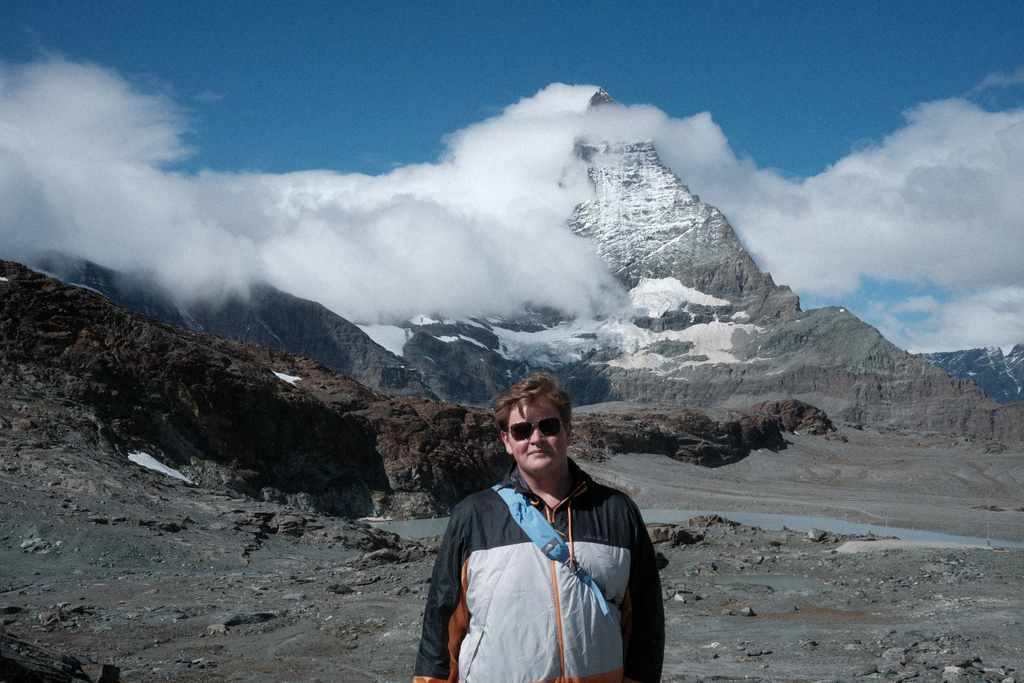 Sean near Trockener Steg with the Matterhorn