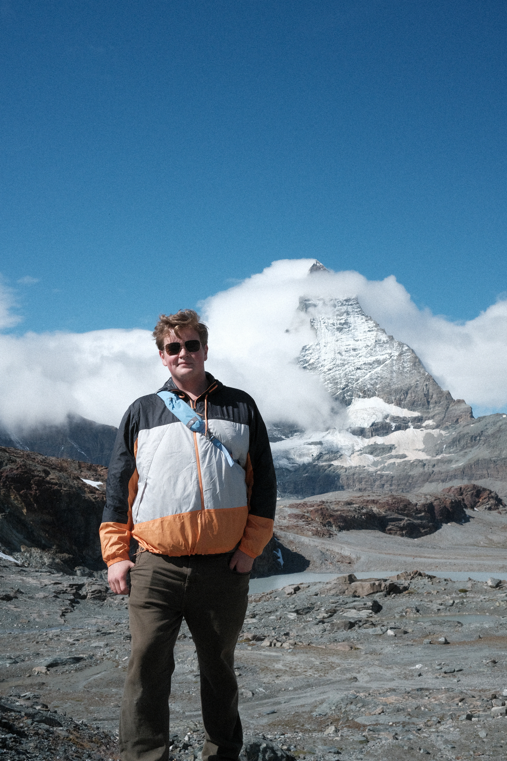 Sean near Trockener Steg with the Matterhorn