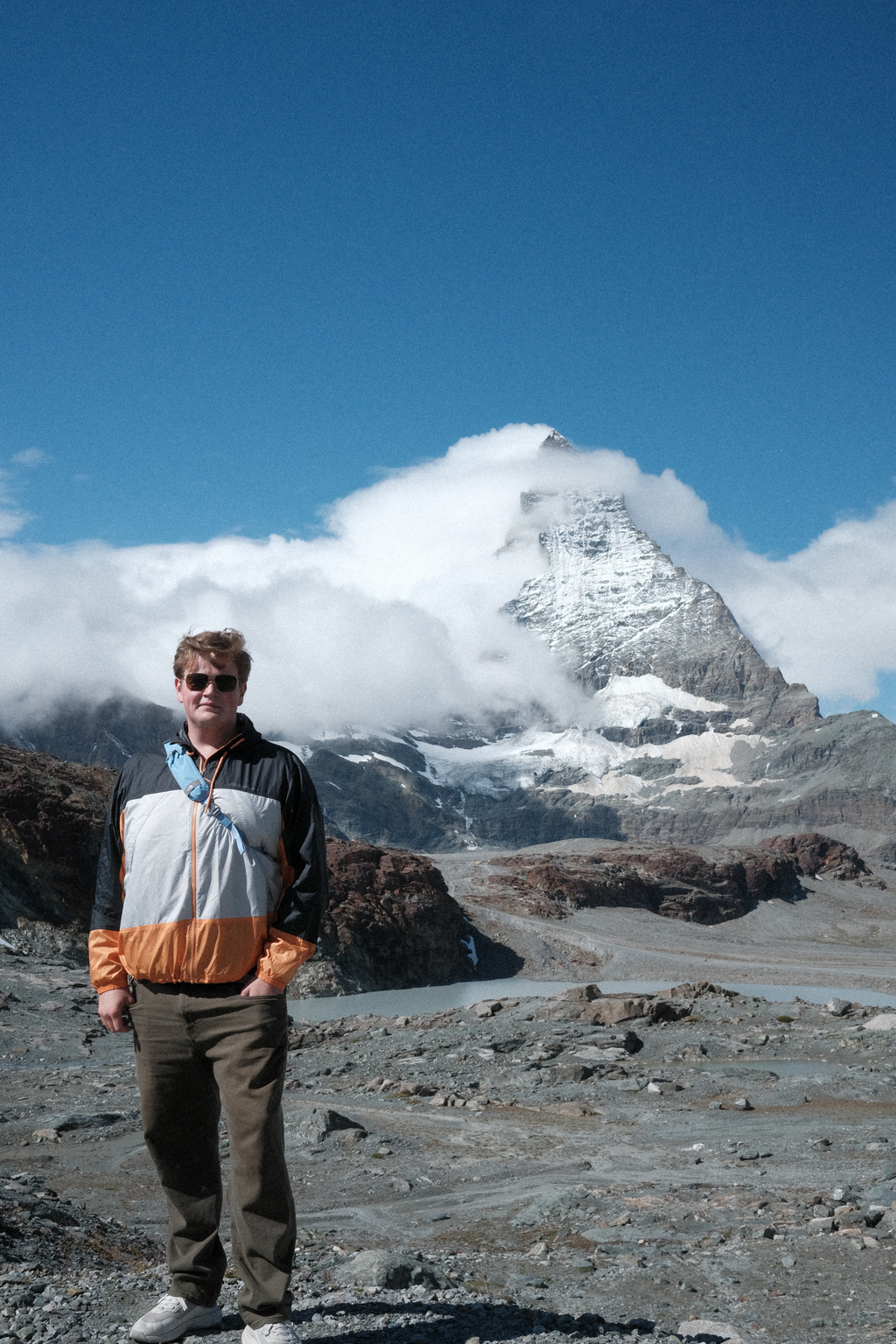 Sean near Trockener Steg with the Matterhorn