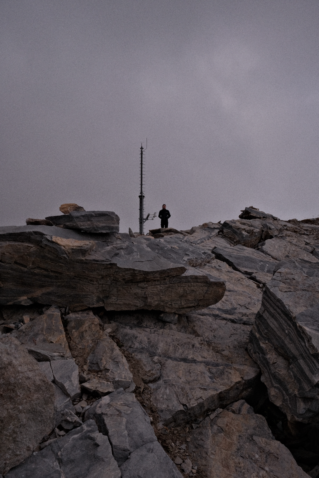 Tim checking out a radio antenna north of Gornergrat