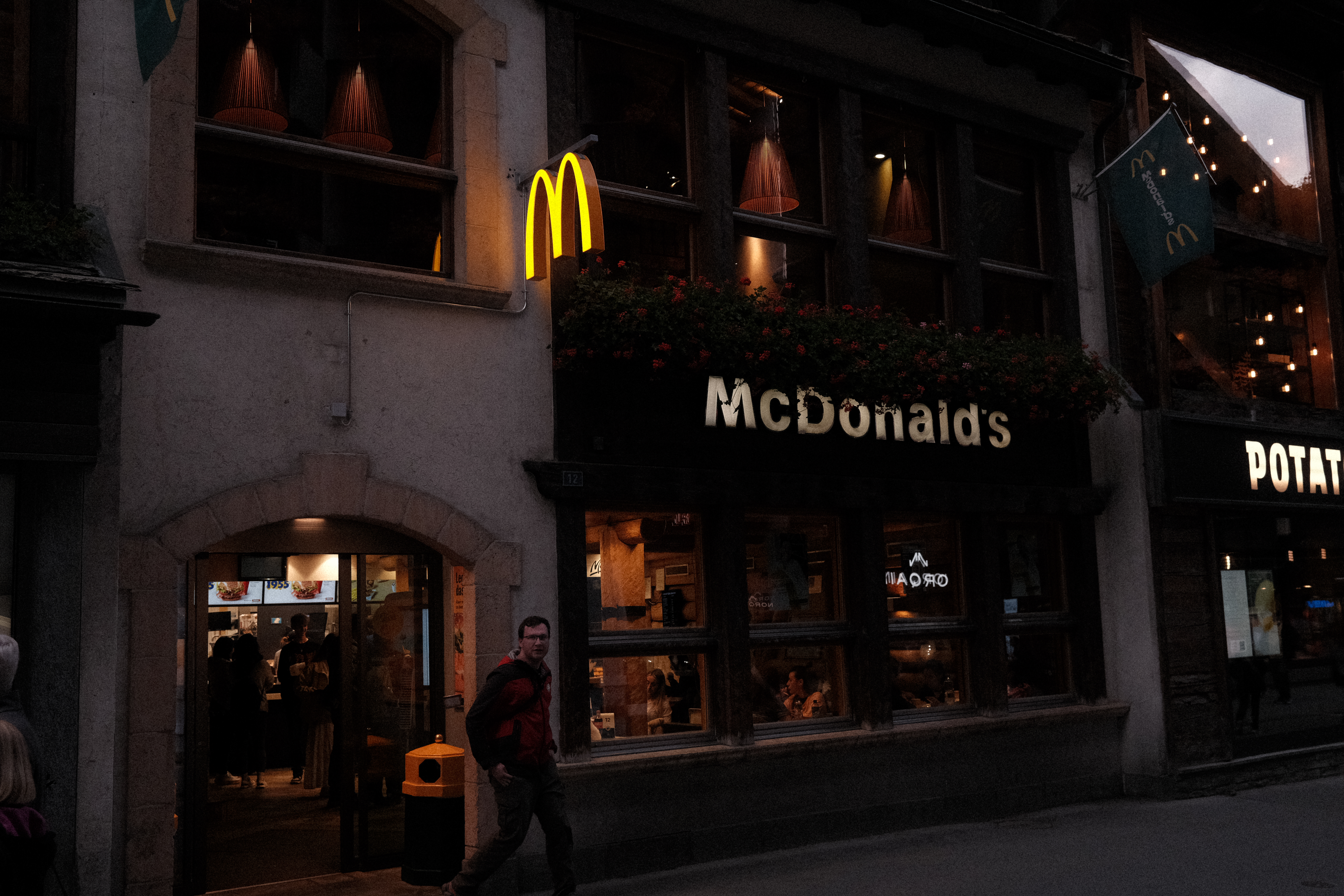 Nick definetly not leaving the McDonald's in Zermatt