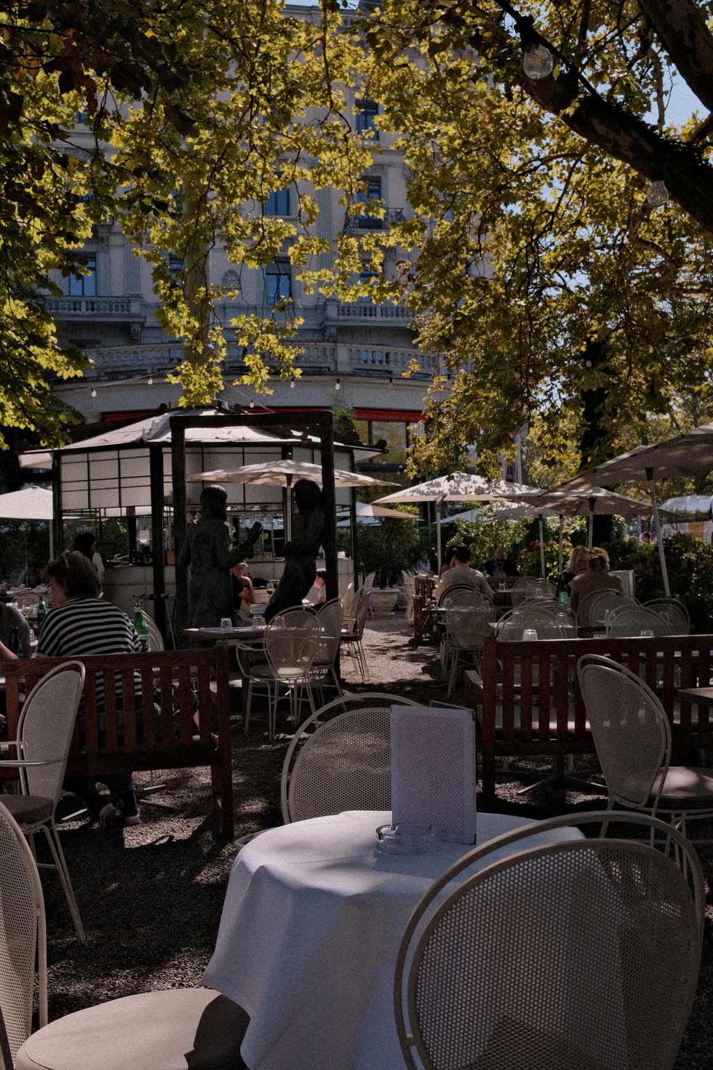 Terrace garden plaza around midday