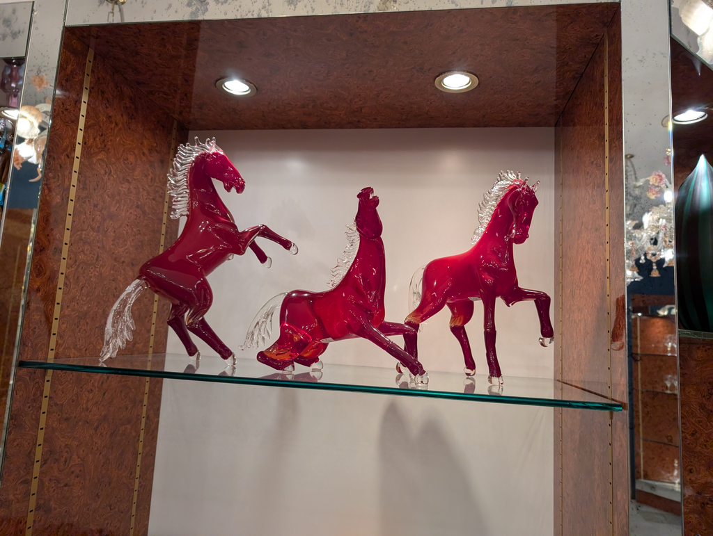 Venician glass-blown horses, said to denote a master of glass blowing