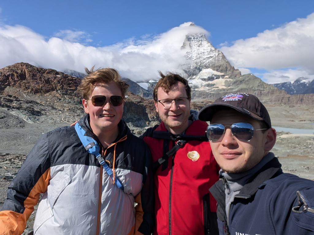 Group selfie near Trockener Steg with the Matterhorn