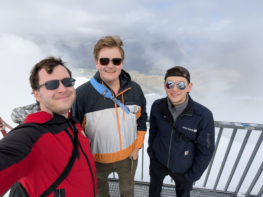 Group selfie from the observation platform of Zermatt Glacier Paradise