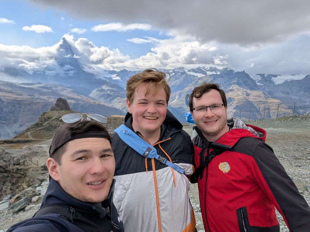 Group selfie at Gornergrat with the Matterhorn in the distance