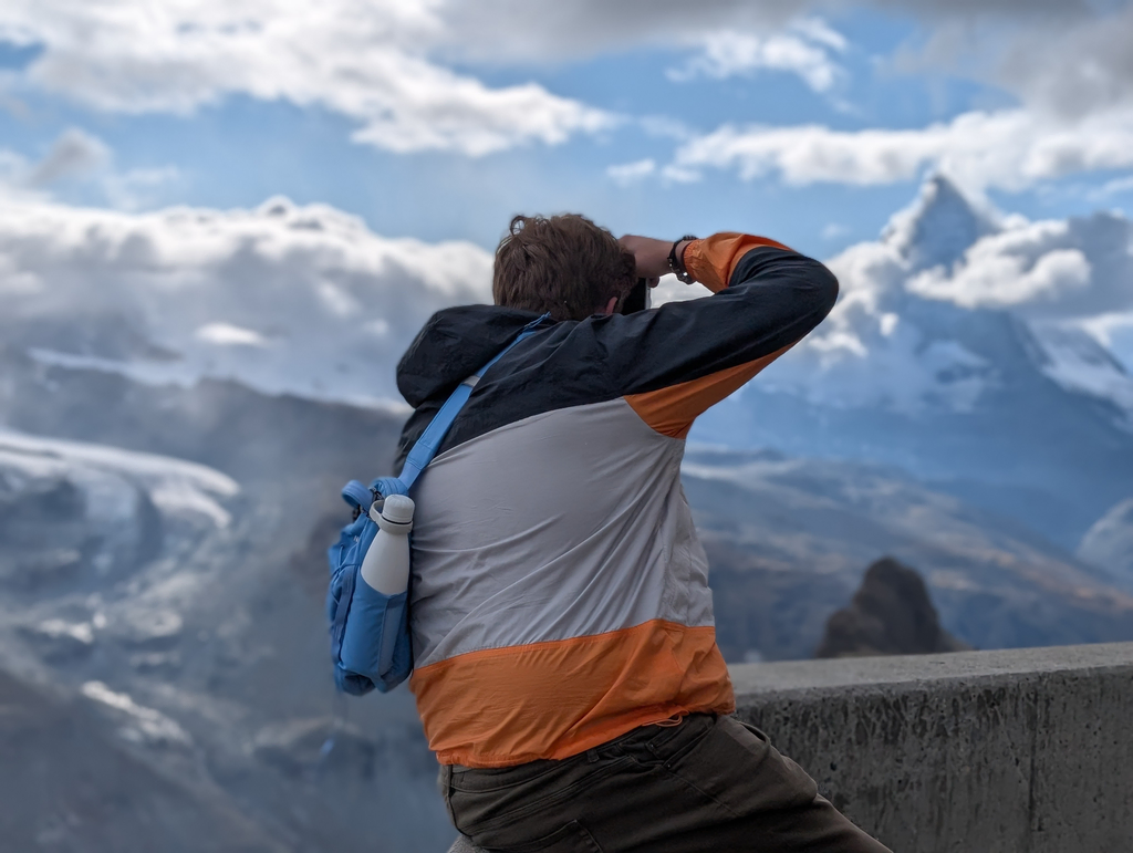 Sean taking a picture of the Matterhorn